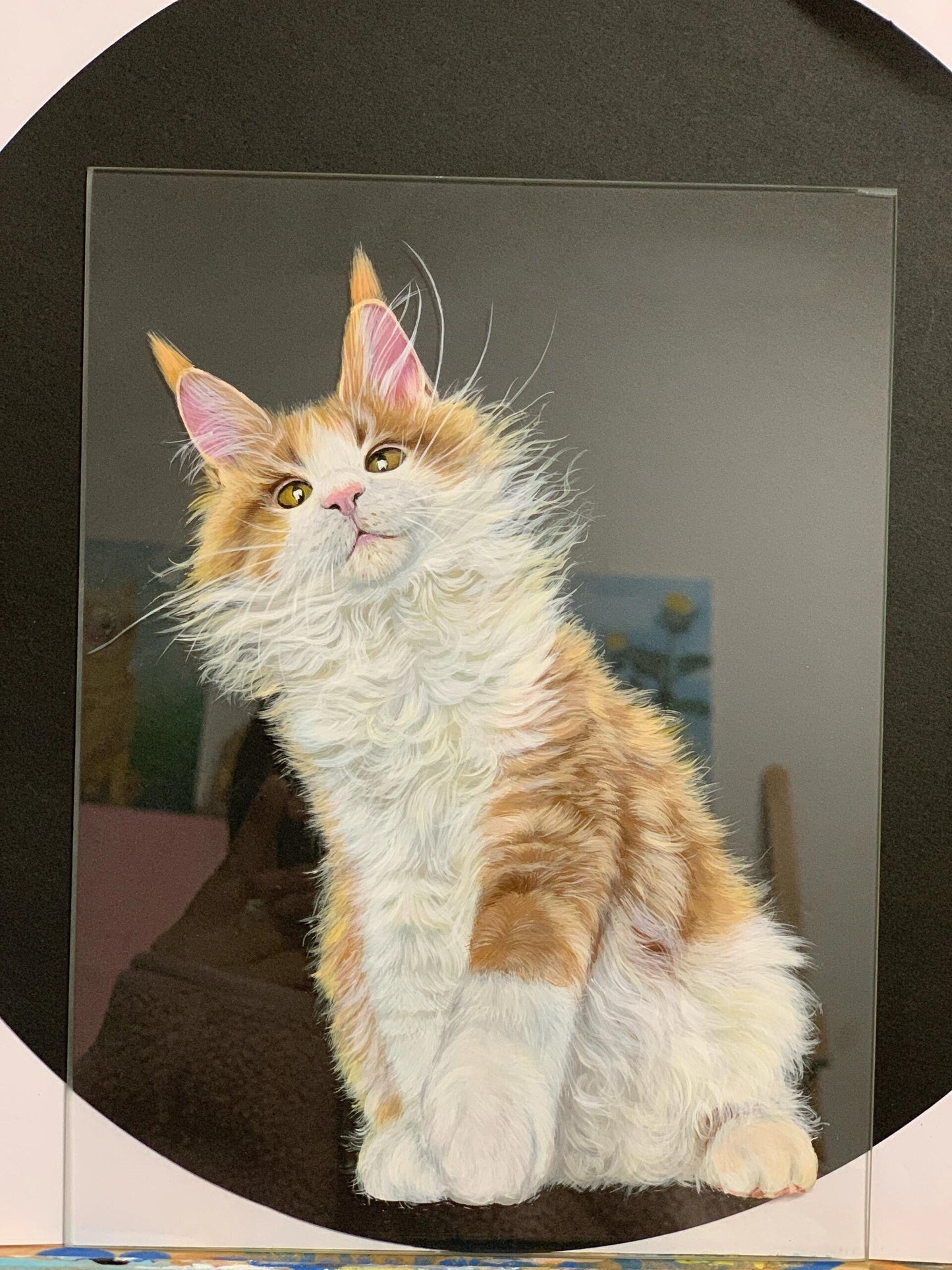 Custom Pet Portrait Painted on Glass (Acrylic Art)