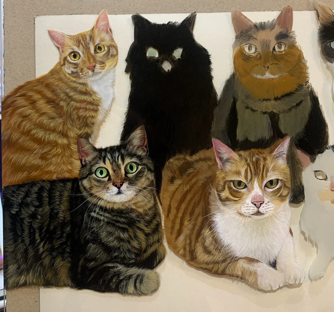 Custom Pet Portrait Painted on Glass (Acrylic Art)