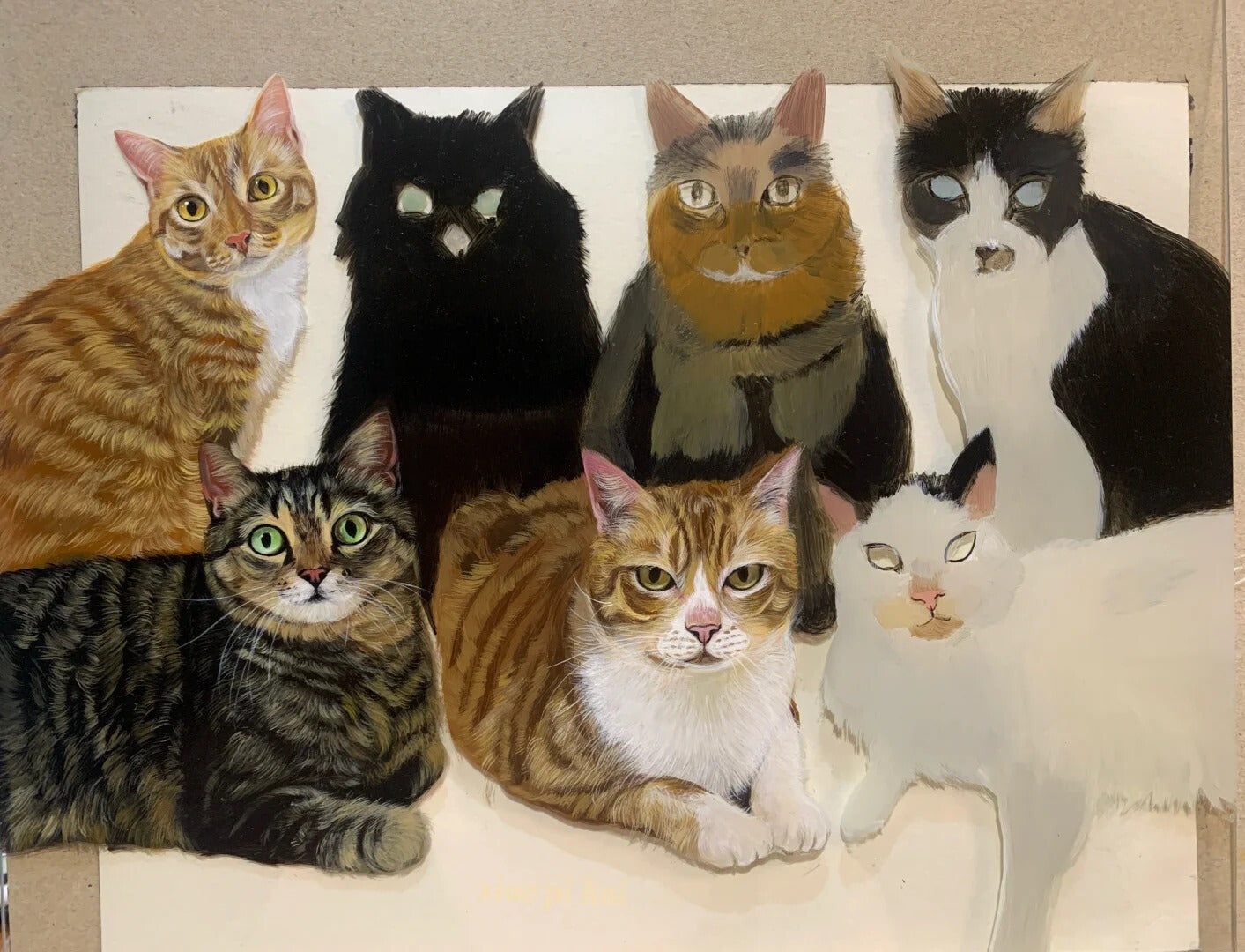 Custom Pet Portrait Painted on Glass (Acrylic Art)