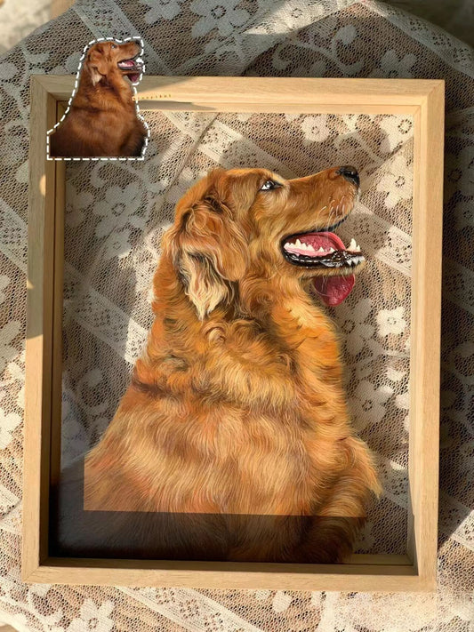 Custom Pet Portrait Painted on Glass (Acrylic Art)