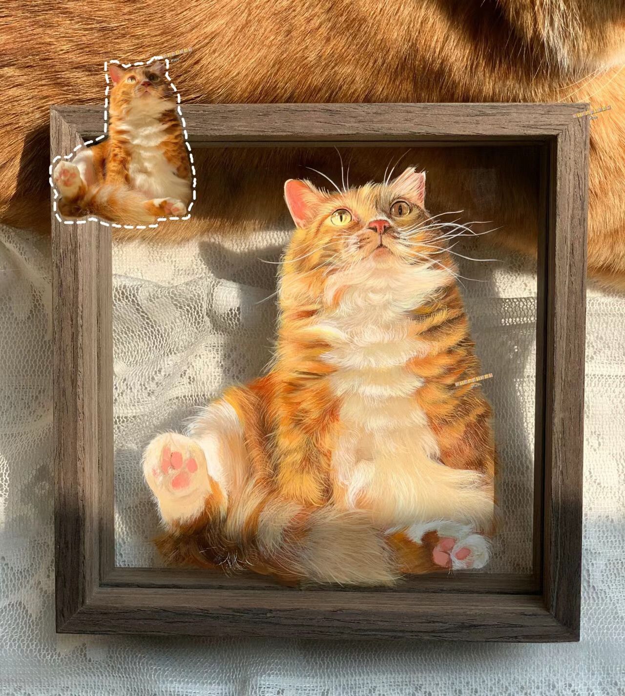 Custom Pet Portrait Painted on Glass (Acrylic Art)