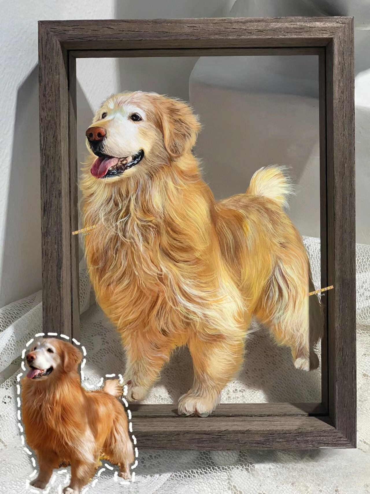 Custom Pet Portrait Painted on Glass (Acrylic Art)