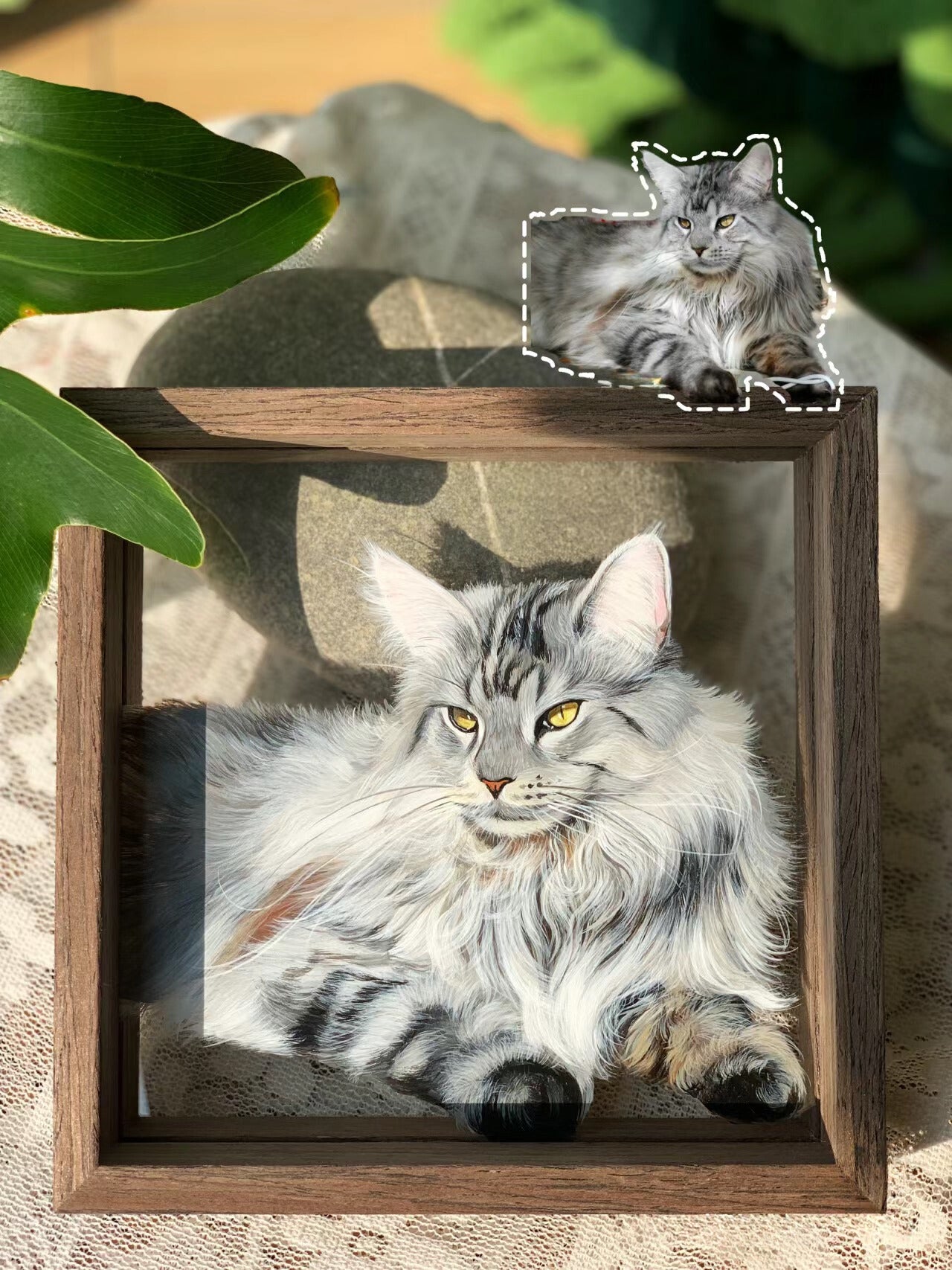 Custom Pet Portrait Painted on Glass (Acrylic Art)