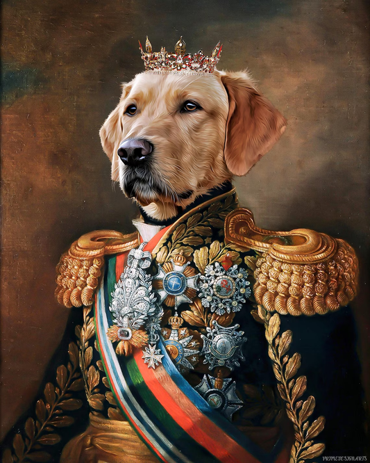 Custom Pet Portrait Painting Canvas, Renaissance Cat Portrait from Photo, Royal Pet King Portrait Painting Digital Art, Christmas Gift