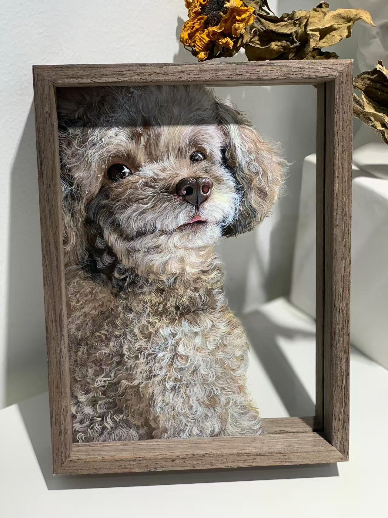 Custom Pet Portrait Painted on Glass (Acrylic Art)