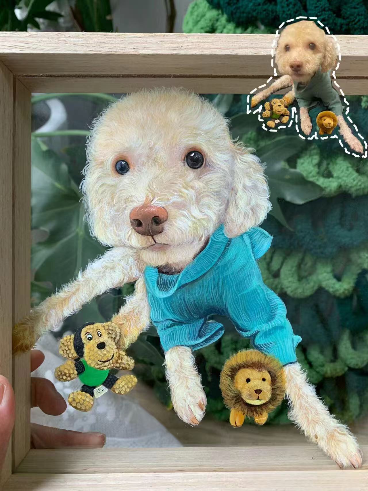 Custom Pet Portrait Painted on Glass (Acrylic Art)